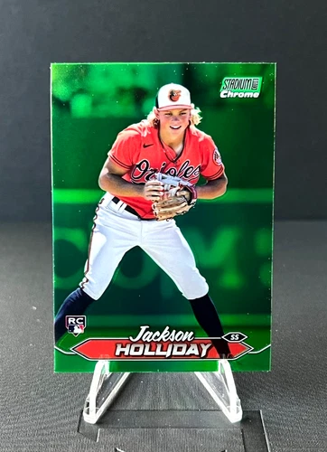 Jackson Holliday 2024 Stadium Club Chrome #211 Green Refractor RC Orioles