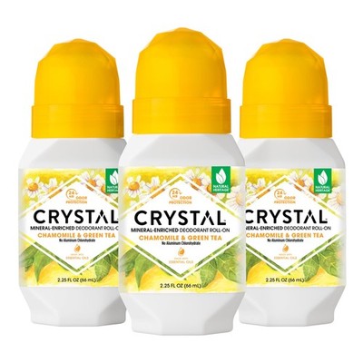 CRYSTAL Mineral Deodorant Roll-On- Body Deodorant With 24-Hour Odor Protectio...