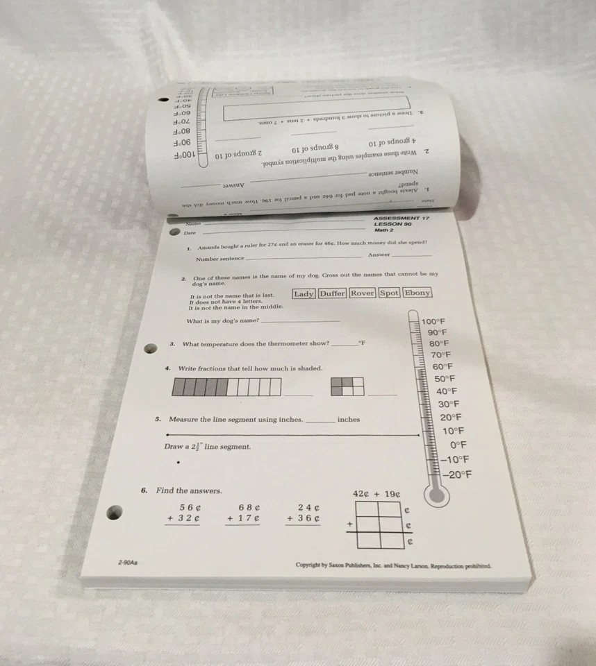 SAXON MATH 2 STUDENT WORKBOOK PART TWO / CONSUMABLE WORKBOOK / NEW - Image 3 of 3