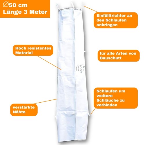Schuttrutsche 6m flexibel inkl. 4x Spanngurte + 5m³ Abdeckvlies - Bild 2 von 7