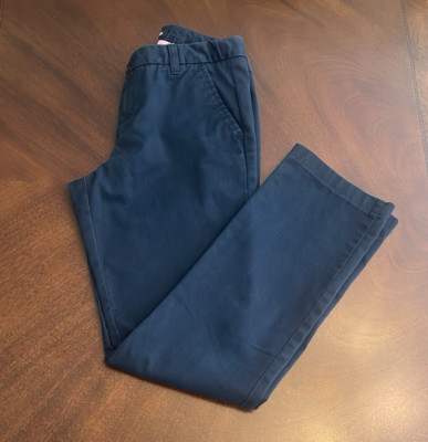 Lands' End Navy Blue School Uniform Pants Girl's 16 S Slim, Ins 28.5'', Adj Waist