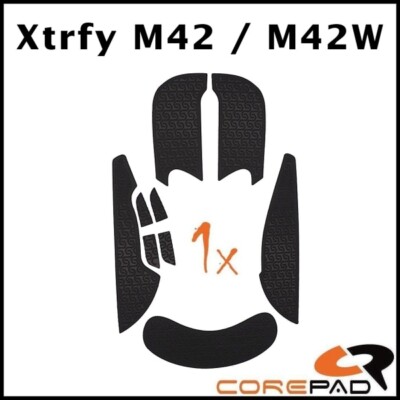 Corepad Soft Grips black XTRFY M42 M42W Mouse Grip Tapes Sticker Self-Adhesive