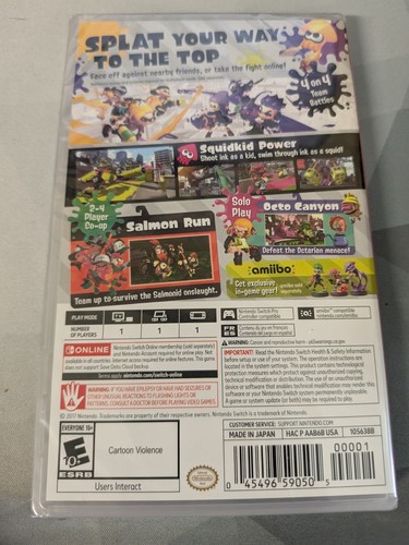 Splatoon 2 - Cartoon Nintendo Switch Video Game Brand New Factory Sealed - Picture 2 of 3