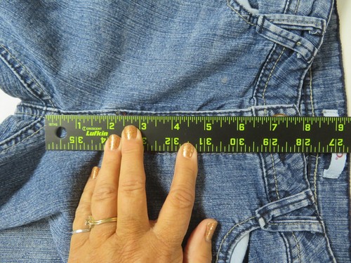 Bongo Girls Jeans Size 14 with peace signs flap pockets Capri Waist 26.5" - Picture 7 of 8
