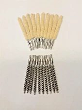 10ea .22 Cal & 5.56 Gun Cleaning Stainless Steel Bore Brushes & Cotton Mops USA