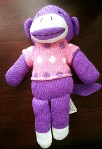 purple sock monkey