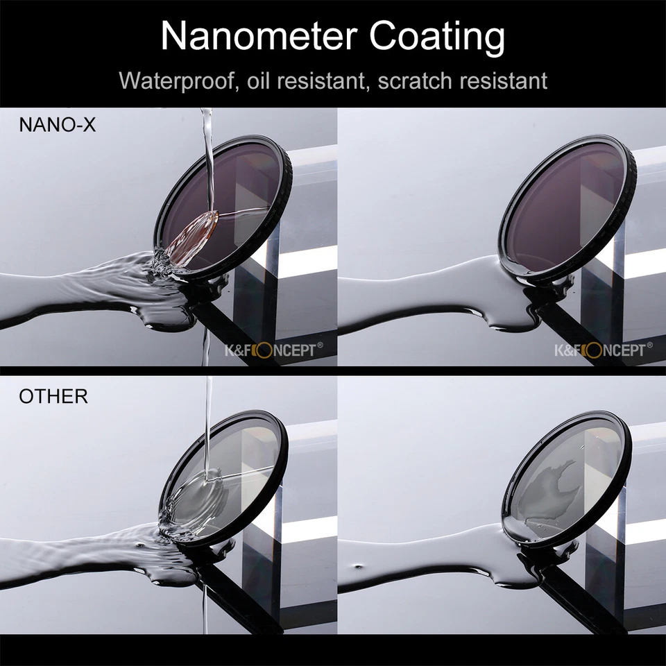 K&F Concept 77mm ND Neutral Density Filter NO Spot X Black ND2 - ND32 Nanotec - Image 3 of 4