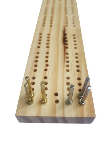 BOXED POKERCHIPSHOP WOODEN CRIBBAGE BOARD WITH METAL PEGS - Picture 4 of 4