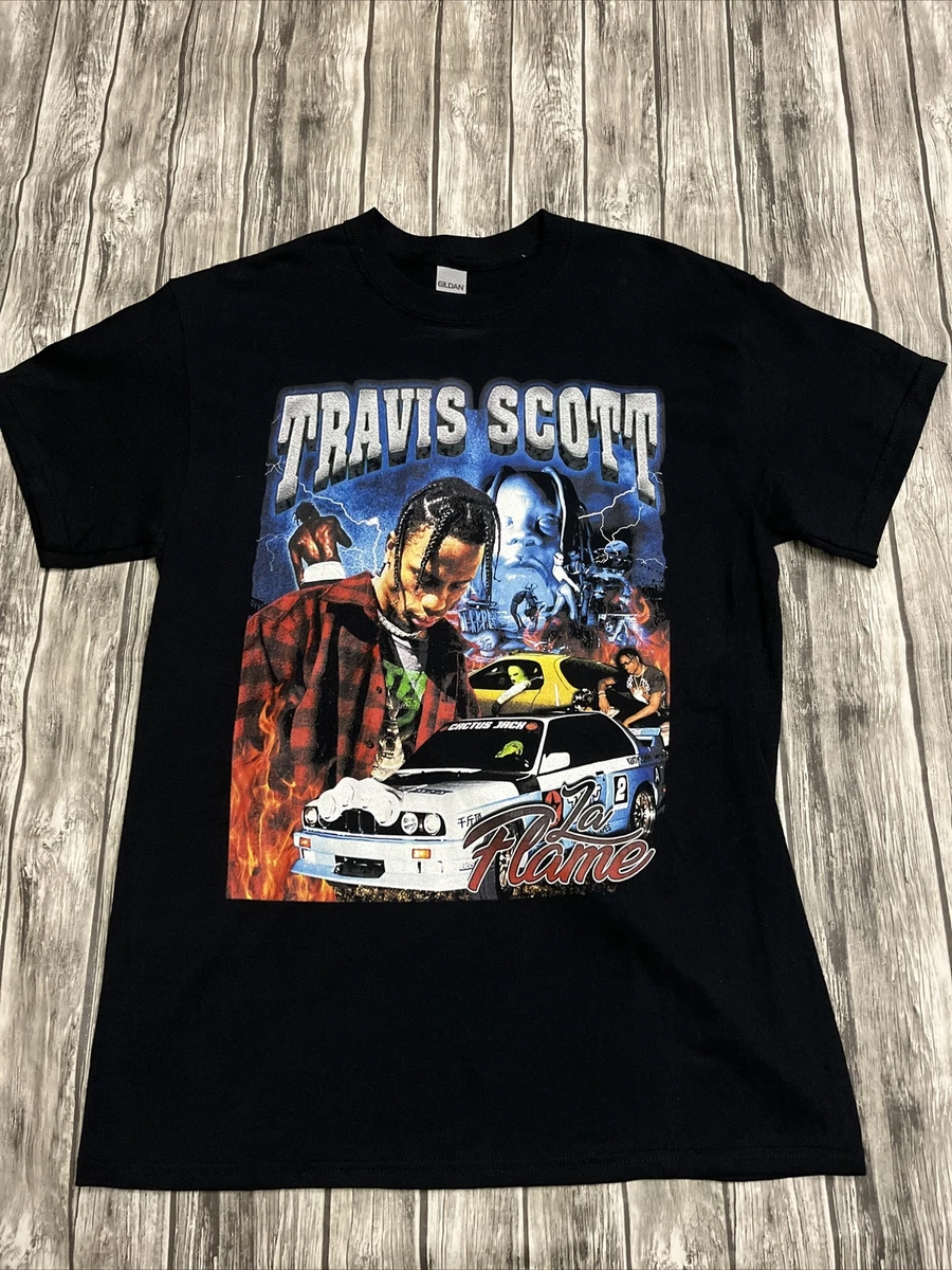 Gildan Travis Scott La Flame Graphic Medium Shirt Rap Tee