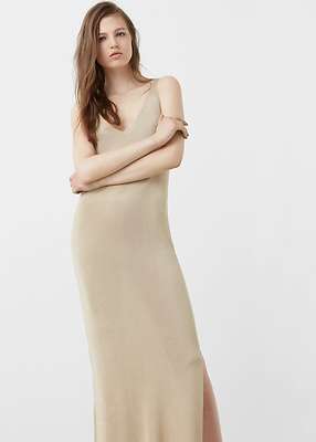 white christmas dresses Mango Lace Cut-out Long Silk Slip Dress main image 1