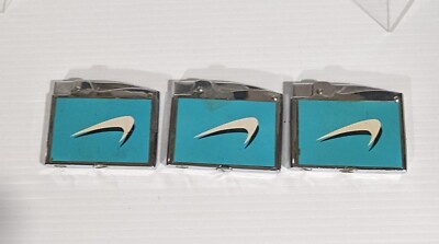 Set Of (3) Vintage NEWPORT Swoosh Advertising  De Luxe Lighter Rare
