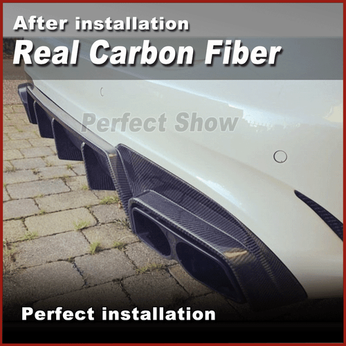 For Mercedes Benz E Class W212 E63 AMG 2013-16 REAL Carbon Rear Bumper Diffuser - Picture 4 of 12