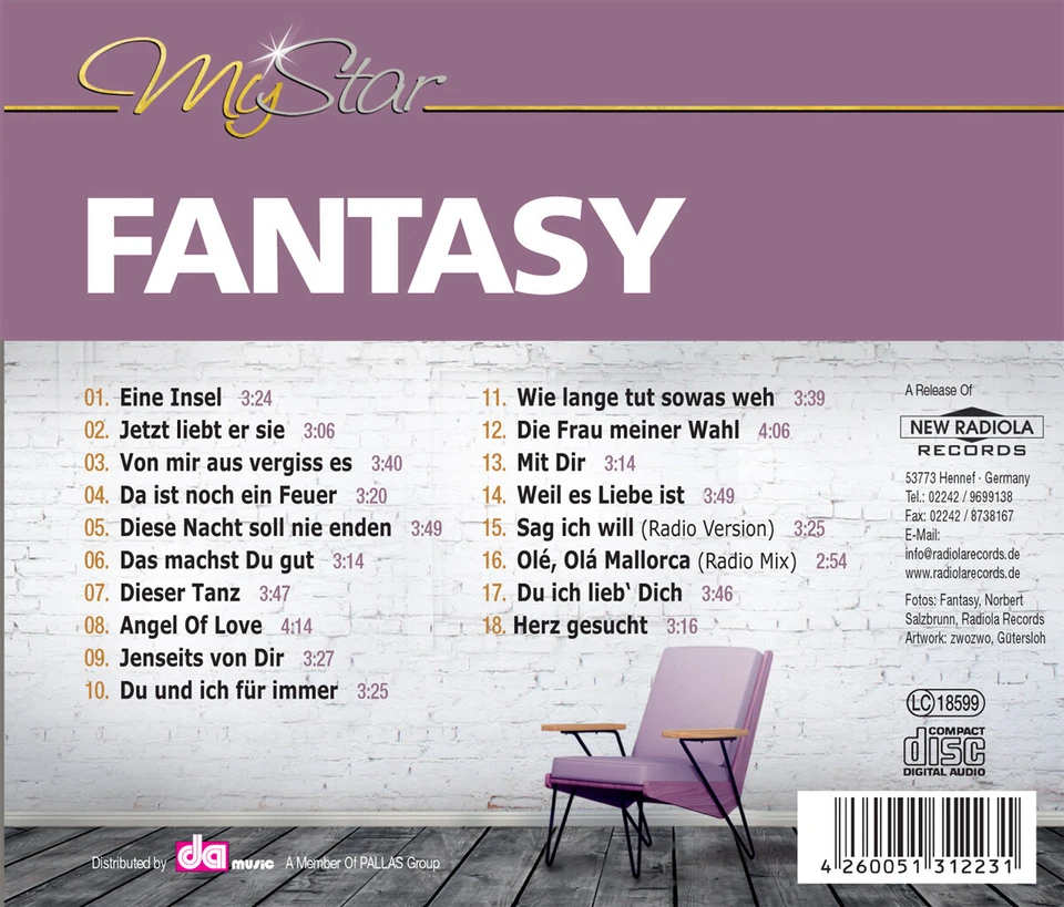 Fantasy CD My Star Best Of Hits Erfolge Sag Ich Will Dieser Tanz Angel Of Love + - Bild 2 von 2