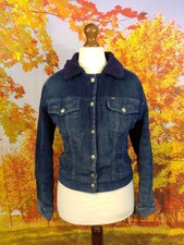 Gas Blue Jeans 100% Cotton Fleece Lined Denim Jacket. Uk Women's Size Medium