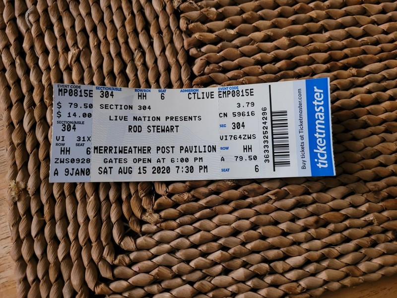 Rod Stewart Genuine Used Concert Ticket Merryweather Post Pavilion Maryland ex