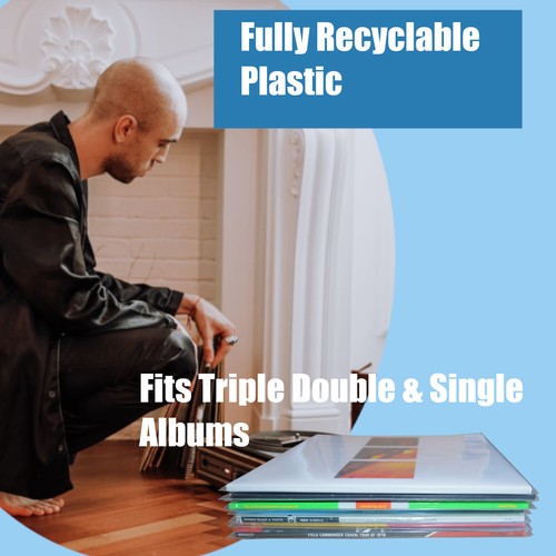 25 12" inch Vinyl Record Sleeves Album 3 LP 450g Gauge Outer Plastic Polythene - Bild 7 von 13