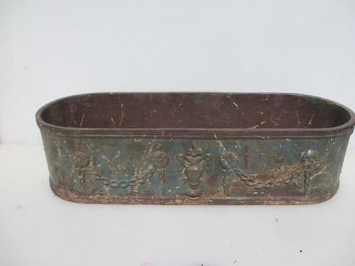 Victorian Iron Planter Trough Garden French Jardiniere Urn Antique Plant Pot 23" - Picture 3 of 13