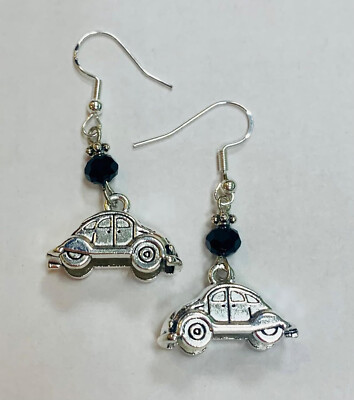 Small Bug Car Earrings on Sterling Silver Earwires FREE SHIPPING