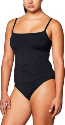 La Blanca Womens Island Goddess Plus Lingerie Mio One Piece Swimsuit Black 20W