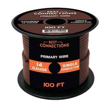 14 Gauge Car Audio Primary Wire 100ft  Brown   Remote, Power/Ground Electrical