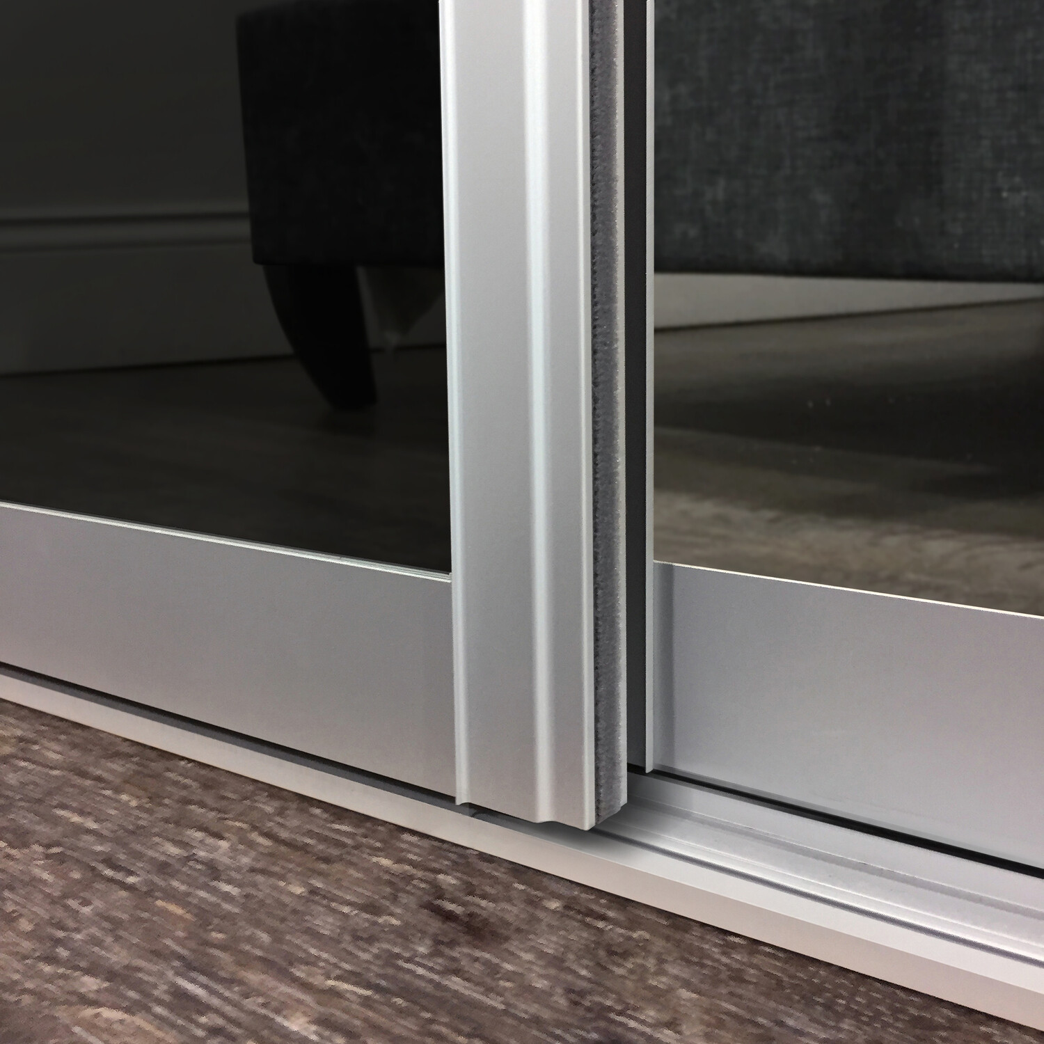 Spacepro Frame With Glass & Mirror 762MM Contour Sliding Door Kit eBay