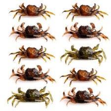 10 Pcs Crab Bait, 3D Simulation Crab Soft Bait with Pointed Hook, Sea Fish