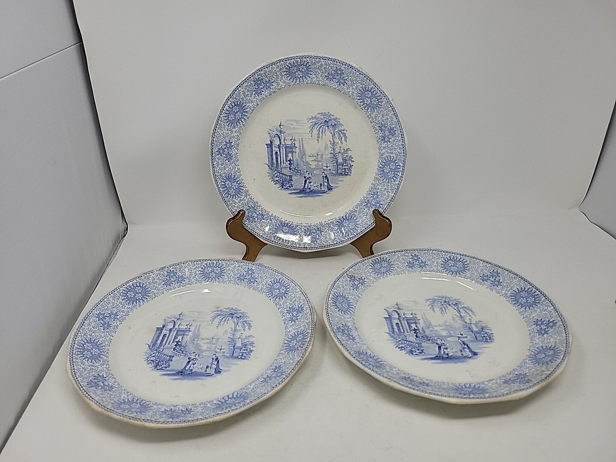 Antique Blue White Platter 1800's (TRE) Antique Blue White Platter 1800's (TRE)