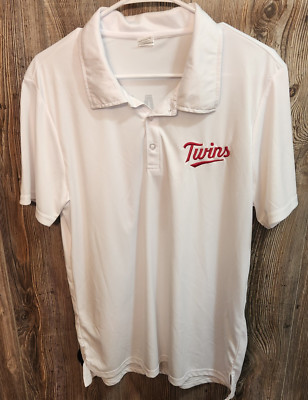 Minnesota Twins MLB Polo Golf Shirt Size Med White Jorge Polanco Limited (SGA)