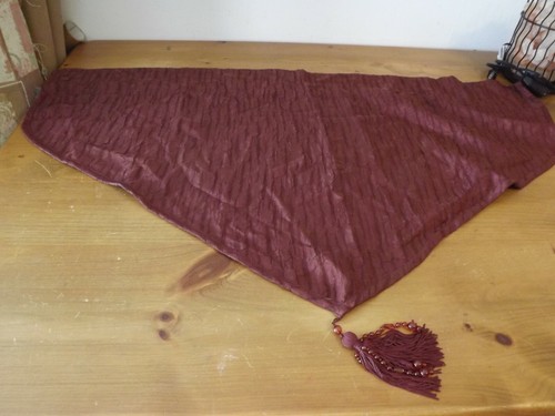 CROSCILL ASCOT VALANCE maroon wine 40"W BEADED TASSEL