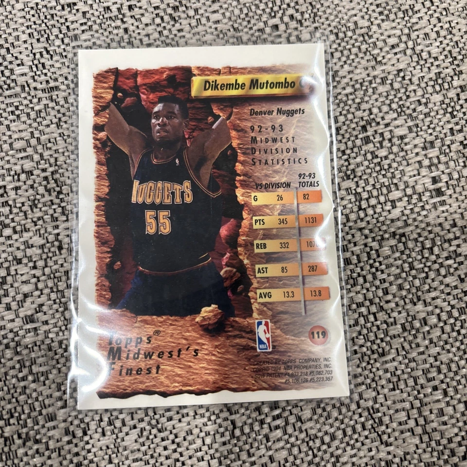 1993-94 Topps Finest - #119 Dikembe Mutombo - Image 2 of 2