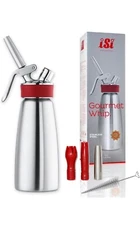 iSi North America Gourmet Whip Cream/Food Whipper, Stainless Steel/Red, 1 Pint