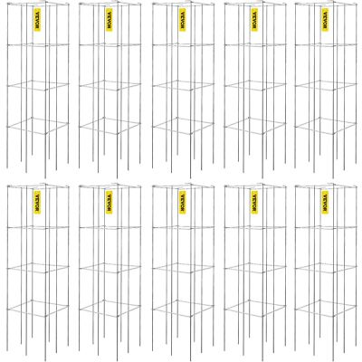11.8'' x 11.8'' x 46.1'', 10 Packs Square Plant Support Cages Steel Tomato Cages