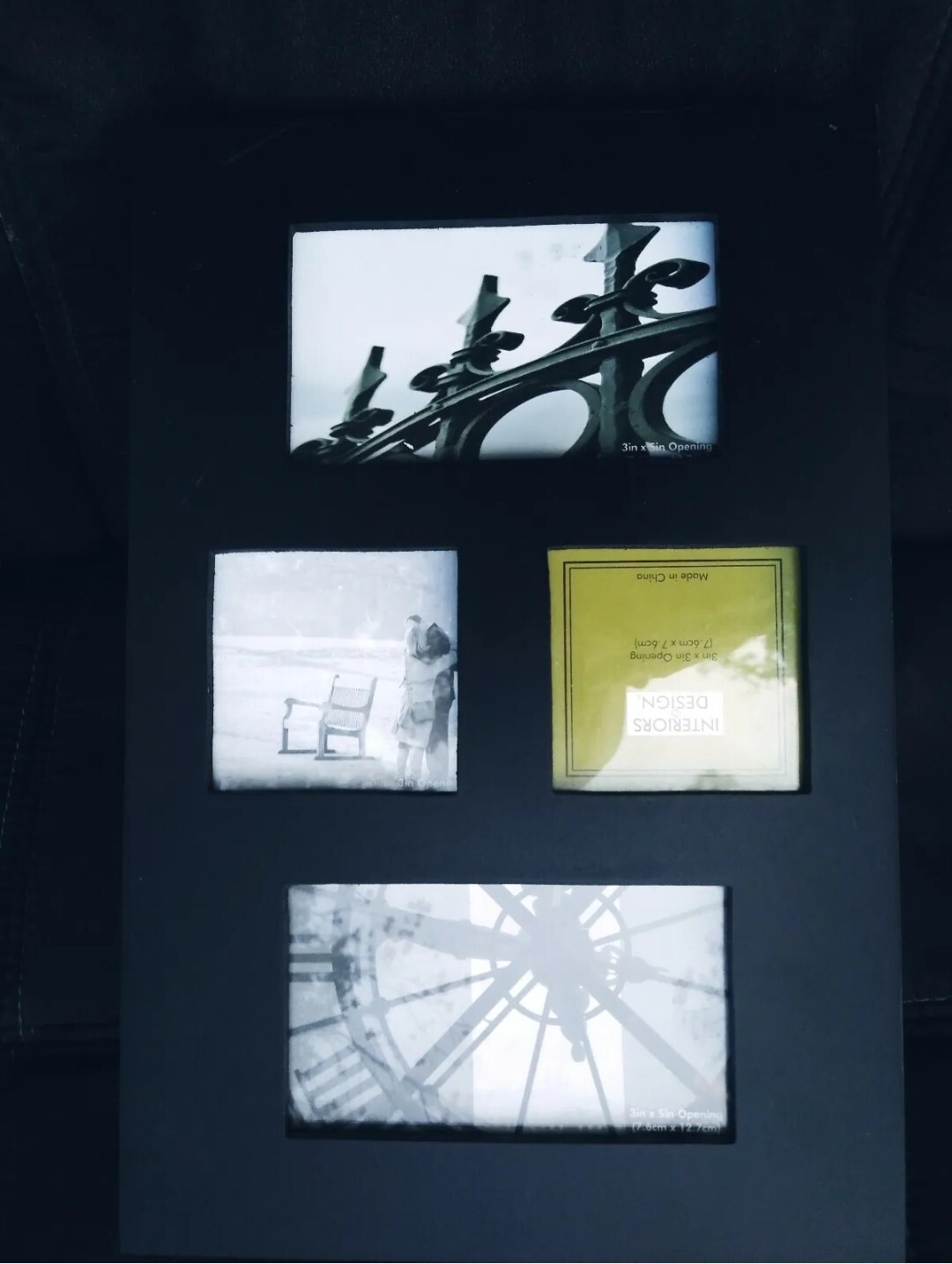 Black Keepsake Jewelry Box with 4-Photo Frame and Brown Felt Lining 12x8 Inches-image