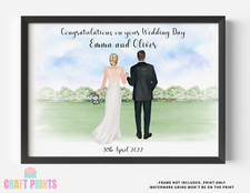Personalised Wedding Gift for Bride and Groom Mr & Mrs Wedding Print