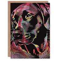 Trippiger Bunter Labrador Retriever Karte Mit Hundemotiv Geburtstagskarte