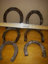 Lot of 6: Rusty Horseshoes. Heavily rusted. Western Decor