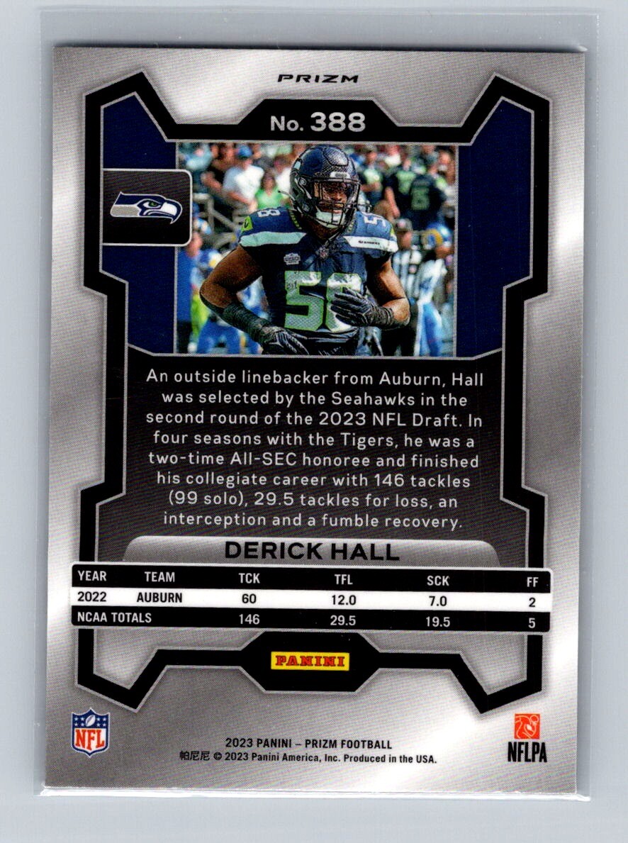 2023 Panini Prizm - Rookies Derick Hall #388 Black & White 2023 Panini Prizm - Rookies Derick Hall #388 Black & White