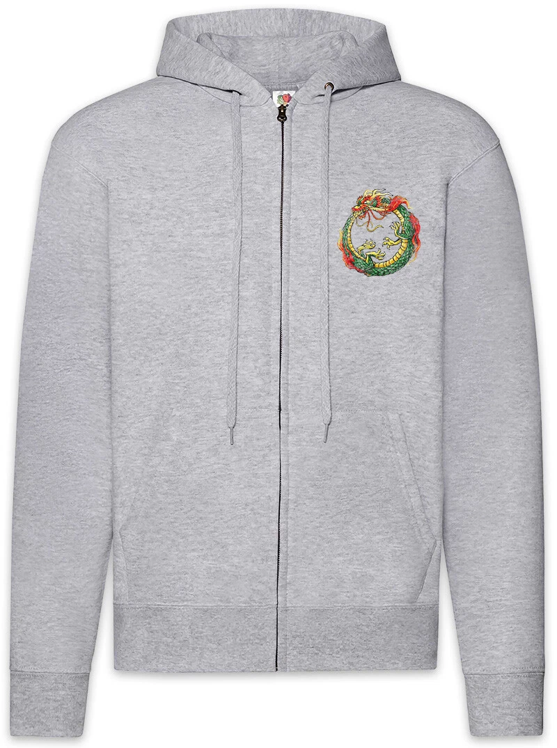Ouroboros Infinity Chinese Dragon Zipper Hoodie Uroboros Ancient Snake Tattoo