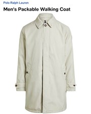 NWT Polo Ralph Lauren Men's Packable Walking Coat, size S, Stoneware Grey