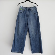 Empyre Jeans Womens 2 Blue Wide Leg Baggy Barrel Y2K Skater Streetwear Denim