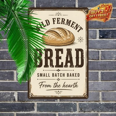 Bakery Cafe Kitchen Decor Metal Plaque Retro Restaurant Wall Art