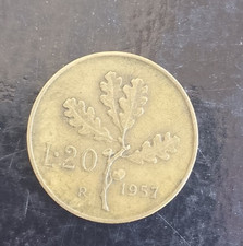 Moneta L. 20 (Lire) 1957 - Rara ((variante 7)) 1957