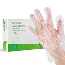Plastic Disposable Gloves One Size Fits Most Clear Food Service Set 500 Pcs
