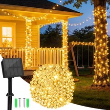 Solar Fairy Lights Outdoor 12M 120 LED Waterproof Garden String Lights Warm