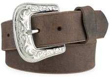 mens Western full grain Leather belt Strap w/Snaps for Interchangeable Buckle...