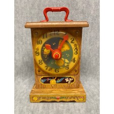 Vintage Fisher Price Tick Tock Musical Clock Wooden Classic Toy Learning Time