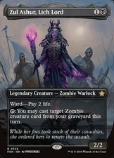 1x Zul Ashur, Lich Lord ~~ Borderless - Foil NM-Mint, English Foundations MTG Ma