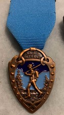 Norway (Marsjmerket) Foot March MEDAL 1 1/2 Inch + Drape Ribbon (Large BRONZE)