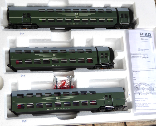Piko 53181 H0 3-teiliger Doppelstock-Gliederzug DGB 26 DR Epoche 4 selten in OVP
