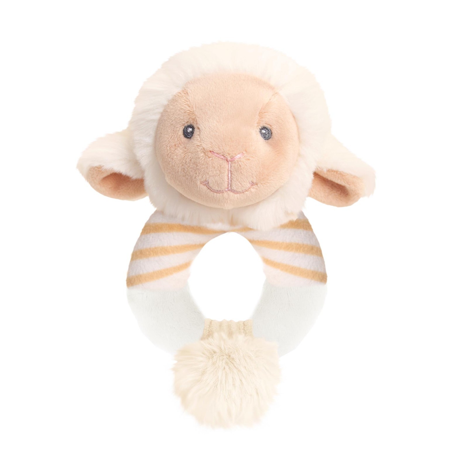 Keeleco Newborn Lullaby Lamb Baby Ring Rattle Soft Toy  Keel Toys